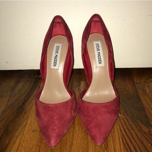 Steve Madden Red Suede Heels 6